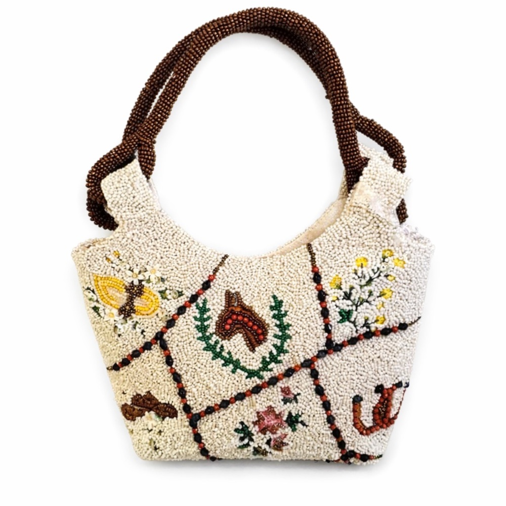 Horse  Beaded Handbag - Western Theme .